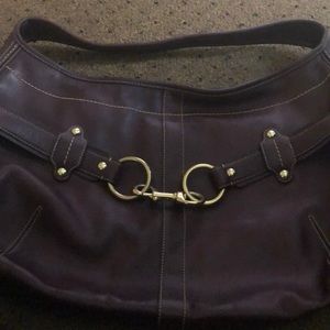 Coach burgundy hobo bag